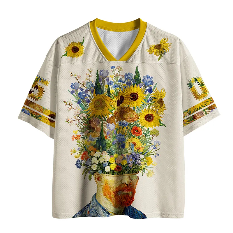 T-shirt Y2K 3D imprimé floral Van Gogh 2026 pour hommes et femmes, respirant, séchage rapide, idéal pour le sport et les activités de plein air, style streetwear