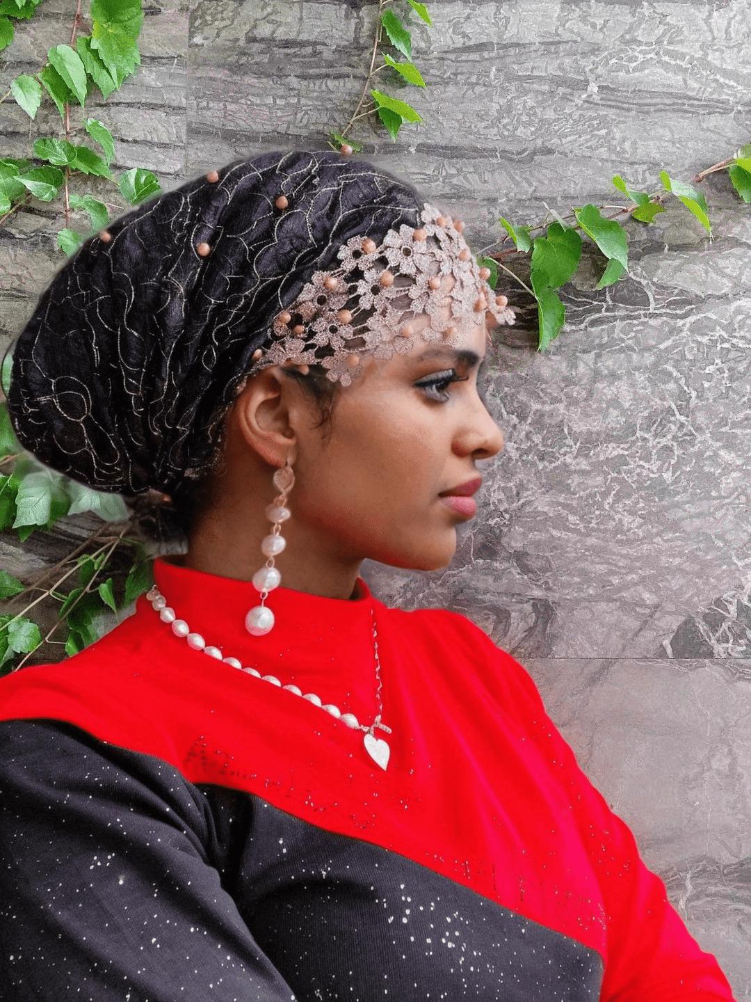 Femmes fleur Turban chapeau broderie perles musulman islamique tête enveloppement moyen-orient Turban doux extensible couvre-chef