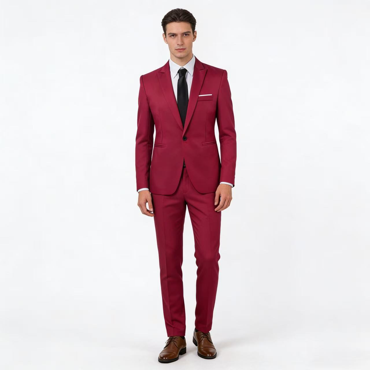 Ensemble de costume de mariage décontracté pour homme, style coréen, coupe ajustée, vêtements formels en tissu polyester, saison printemps-été-automne