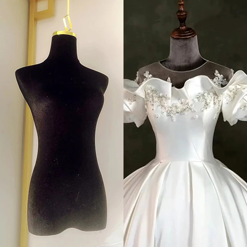 Housse de mannequin en velours pour femme, housse de présentation pour robe de mariée, housse de rechange en tissu pour magasins de robes de mariée, chemise de présentation pour robe