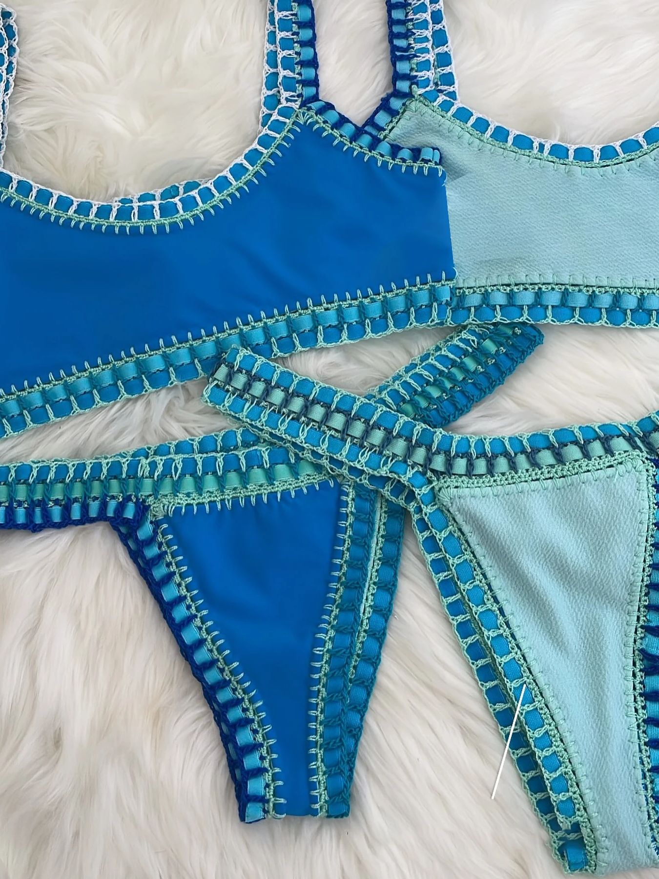 Corchet Bikini maillot de bain femmes maillots de bain solides jambe haute deux pièces maillot de bain taille haute maillots de bain Bandeau Biquini