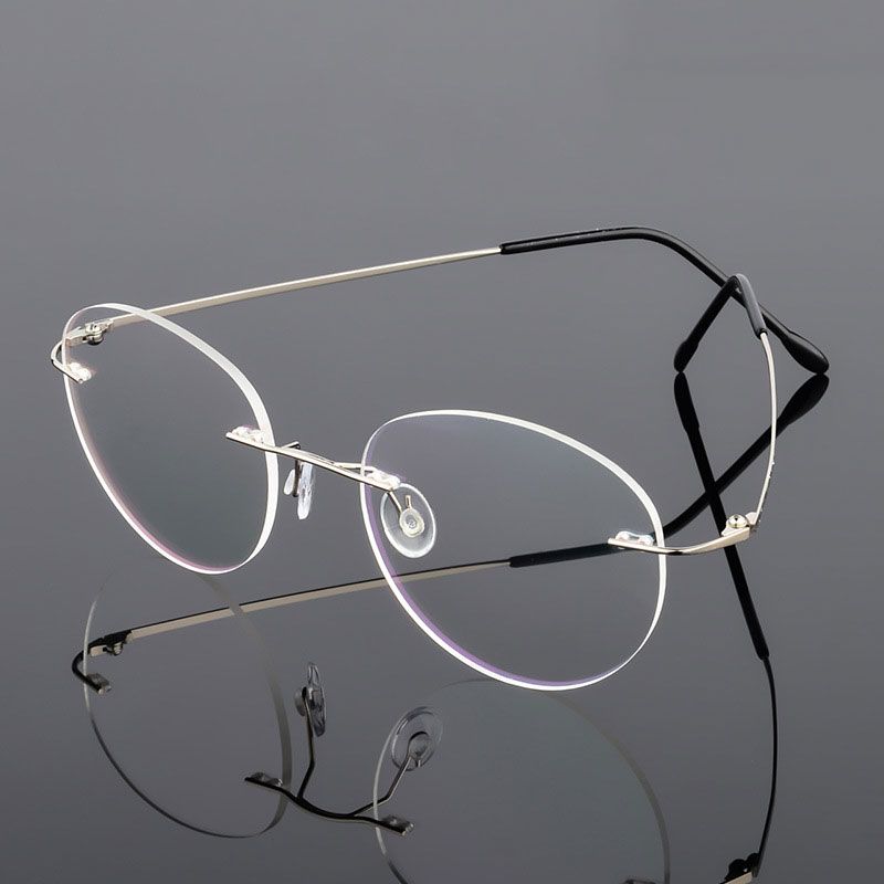 Monture de lunettes ronde sans monture pour hommes et femmes, lunettes de Prescription optique, lunettes