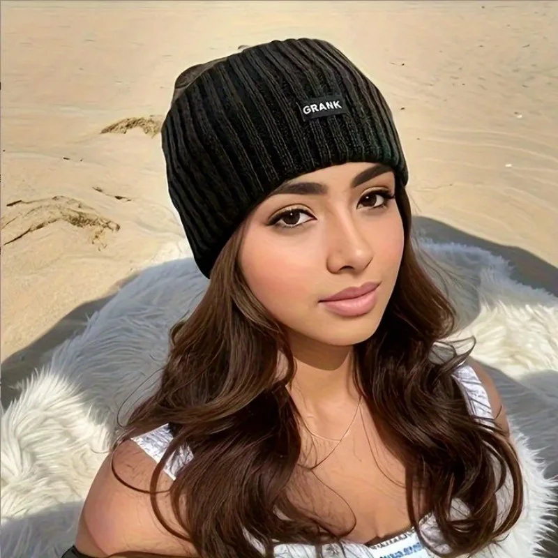 Femmes hiver large bandeau couleur unie tricoté chaud bandeau filles Punk élastique chapeaux sport bandes de cheveux accessoires