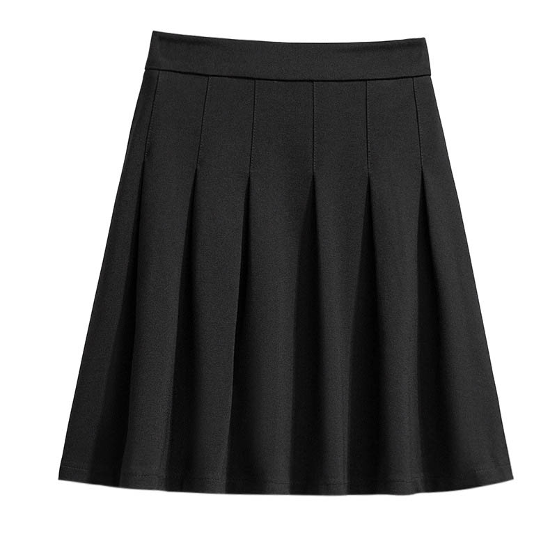 Jupe trapèze plissée et ample pour femme, grande taille 150Kg, 4XL 5XL 6XL 7XL 8XL 9XL, couleur unie, taille élastique, noire, automne