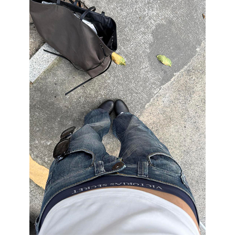 Jean baggy bleu Y2K pour femme, style Harajuku japonais années 2000, pantalon en denim vintage américain, collection automne 2025, vêtements tendance