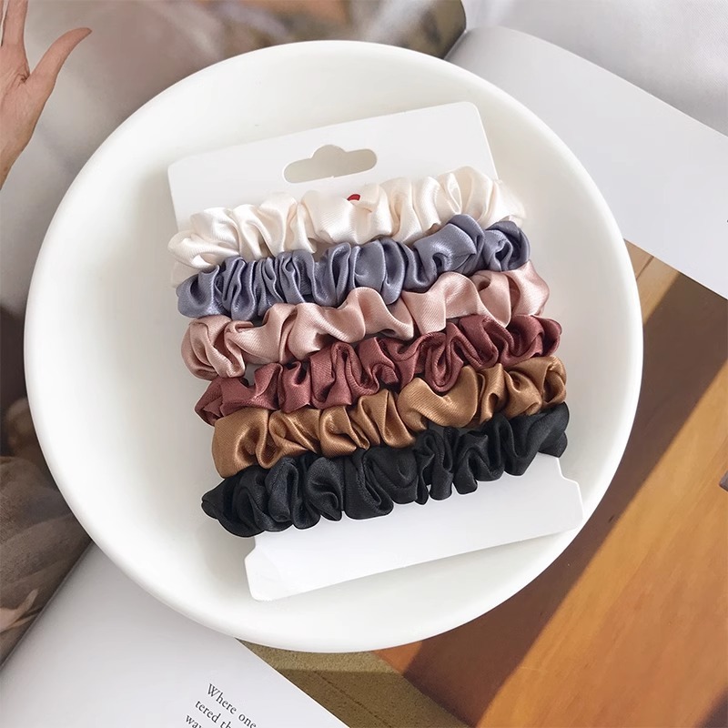 Chouchous en Satin pour femmes, 6 pièces, plus doux que les chouchous en soie pour cheveux |   Chouchous en satin pour filles |