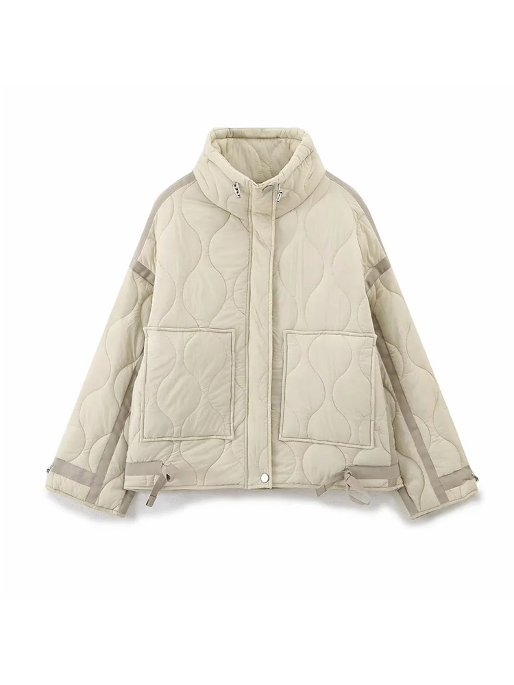 Femmes automne nouvelle mode veste en coton ample manteau court Chic à manches longues vêtements en coton vêtements d'extérieur Muje