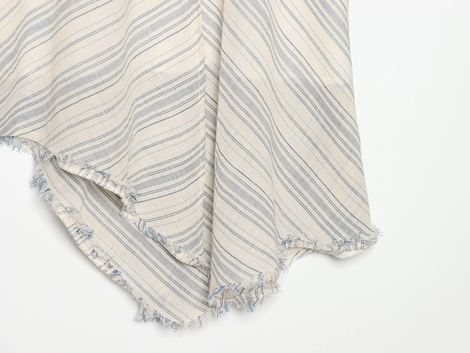 Jupe midi rayée élégante et décontractée KONDALA pour femme – Collection été 2026 – Tendance vacances – Ourlet brut – Simple, polyvalente et asymétrique