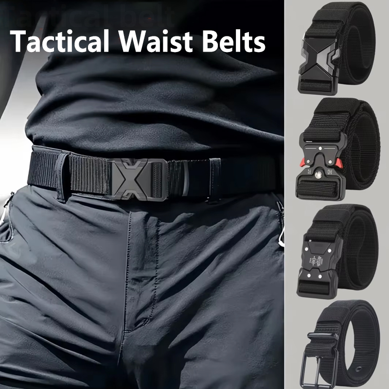 Ceintures tactiques multi-styles pour hommes, ceinture à boucle en nylon tressé, légère et respirante, pour les trajets quotidiens, nouvelle collection