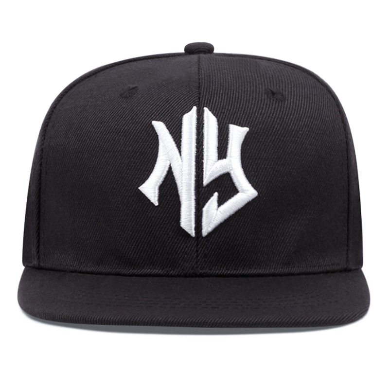 Chapeau à Bords Plats avec Lettres Brodées pour Homme et Femme, Chapeau de Style NYHip Hop avec Style Réglable, à la Mode