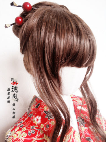 Épingle à cheveux japonaise Geisha Oiran rouge rose, 4 couleurs, épingle à cheveux, boule kimono Kanzashi, accessoire pour cheveux