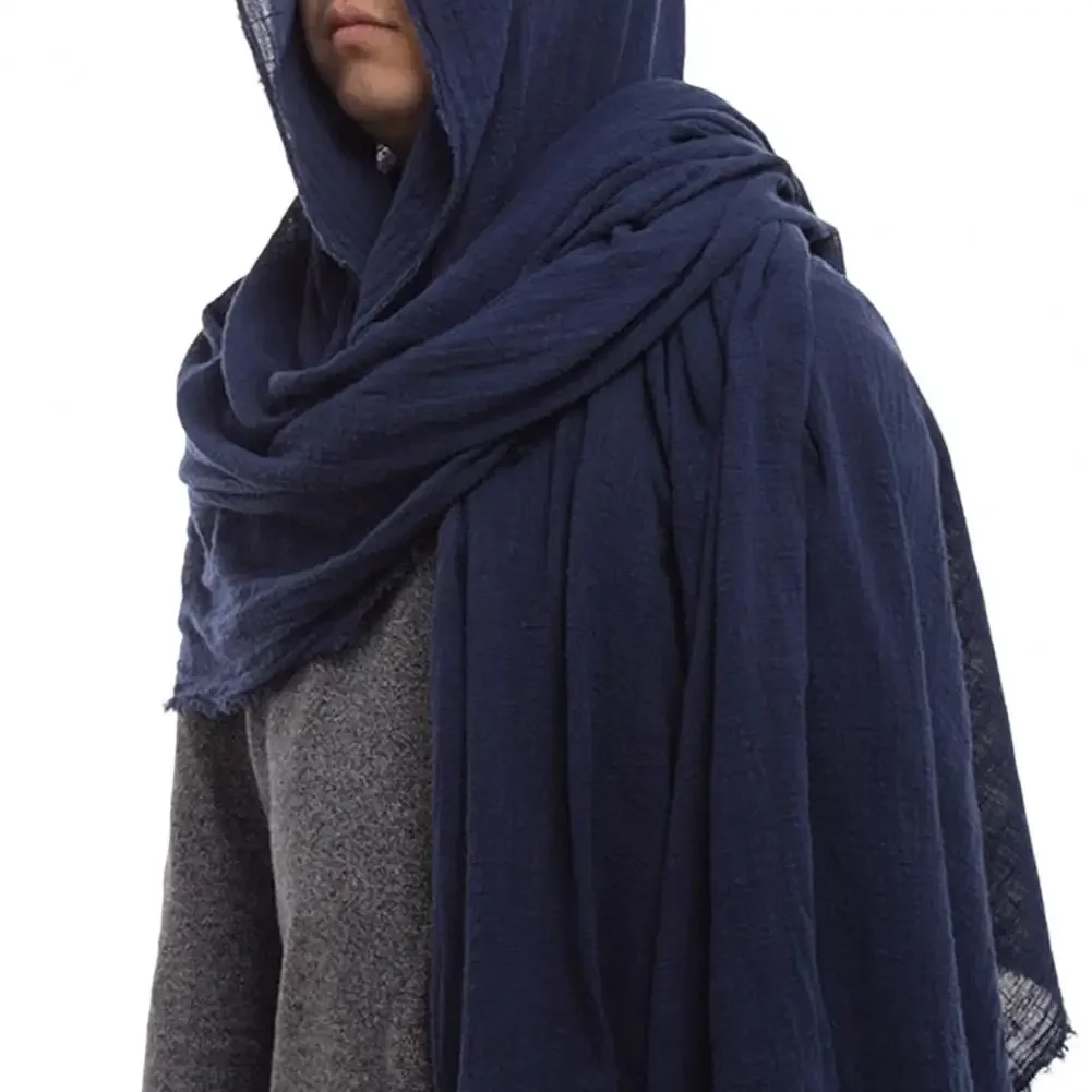Écharpe Vintage en tissu doux pour hommes, confortable, respirant, couleur unie, garde au chaud, cape à capuche, Costume médiéval pour Banquet, printemps