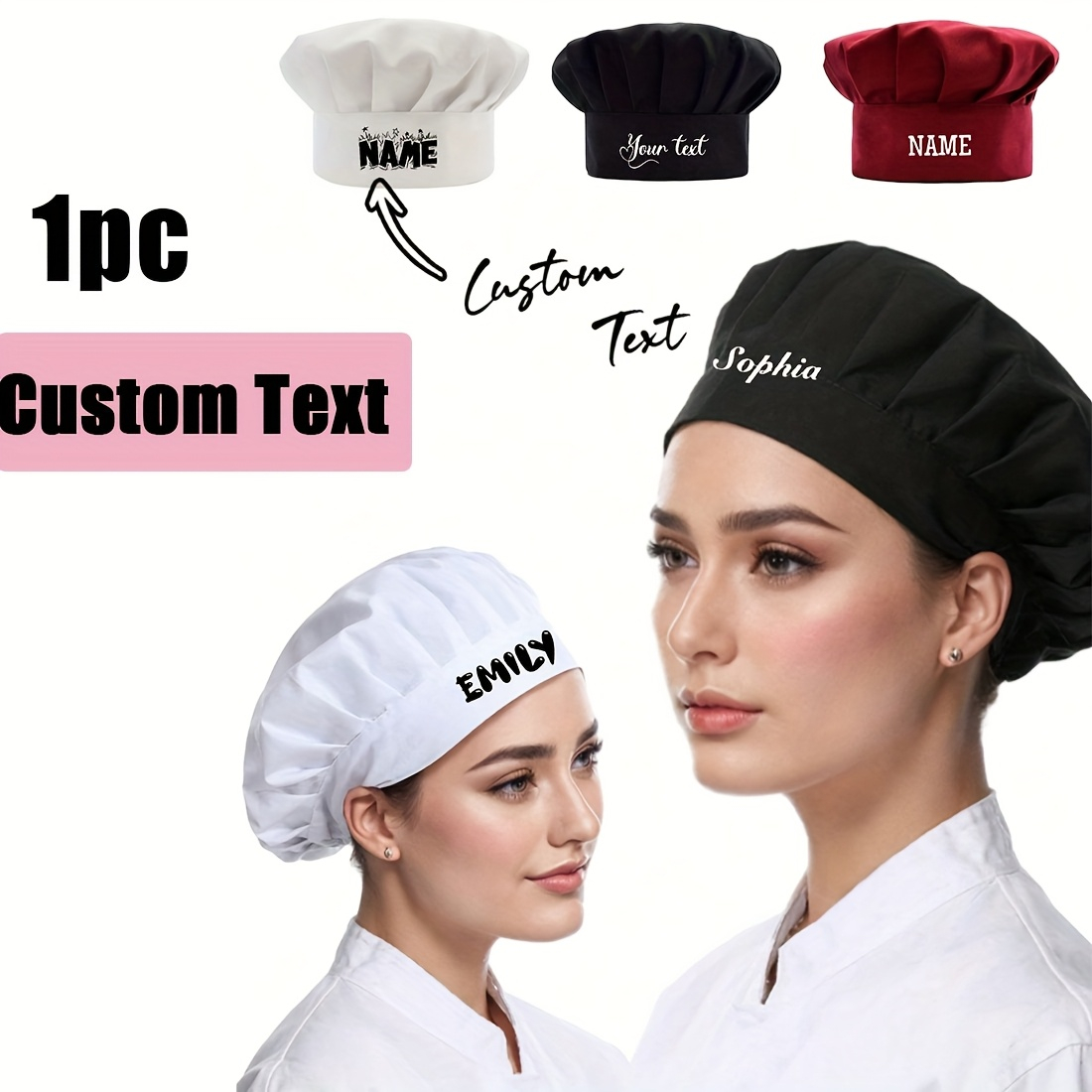 Chapeau de chef personnalisé, chapeau anti-poussière, chapeau de cuisine réglable, boulangerie, café, pâtisserie, restaurant