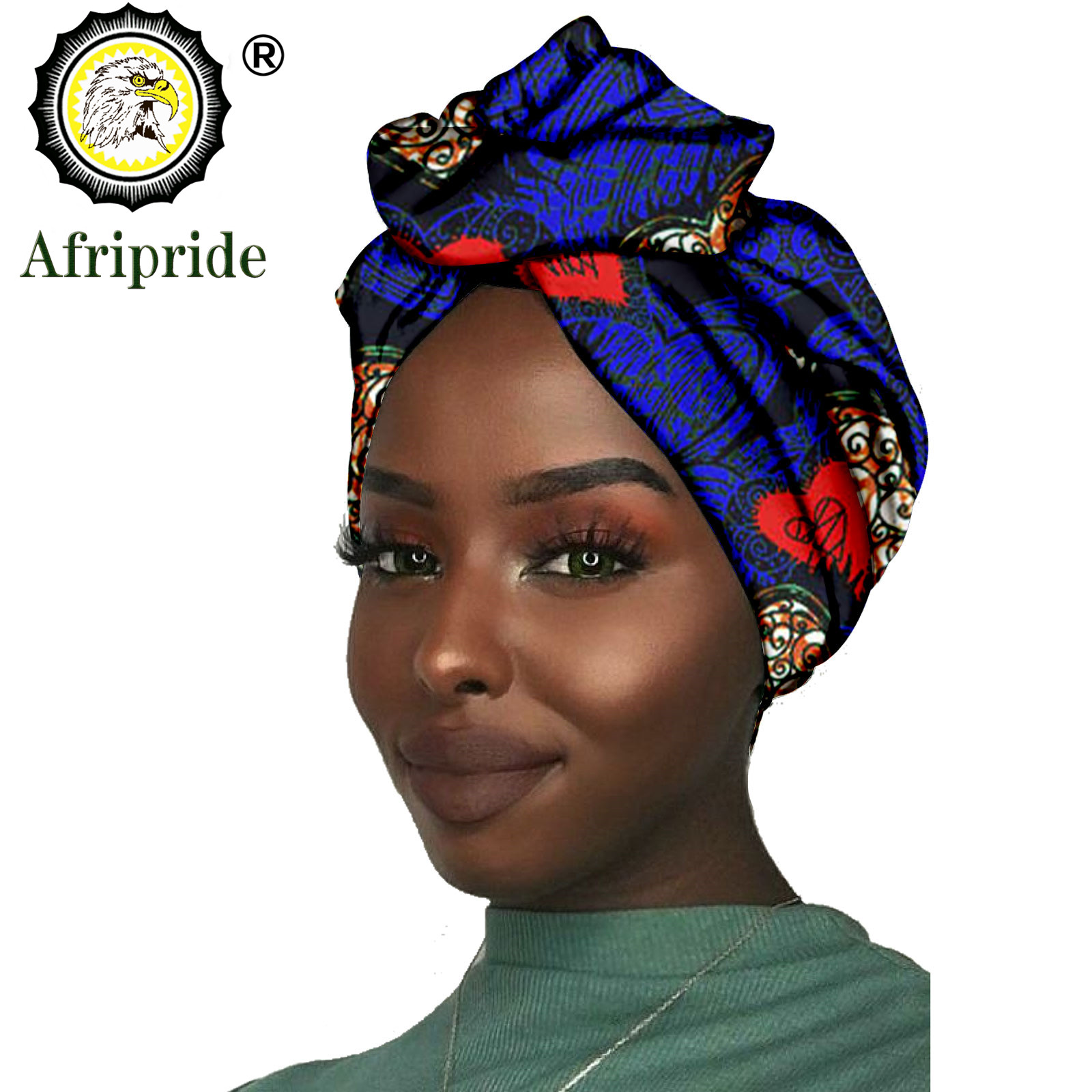 Nouveau foulard africain tendance pour femme en tissu wax de coton, turban traditionnel AFRIPRIDE S001 Pure Wax