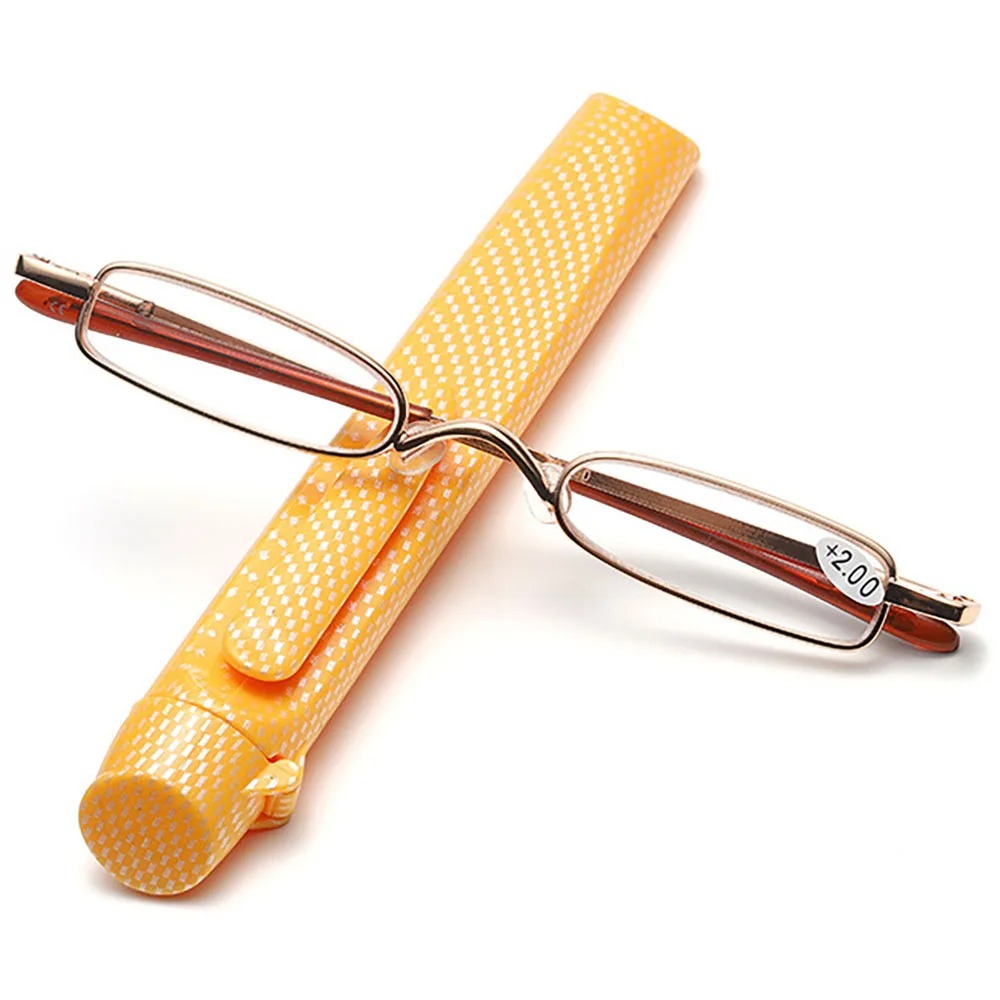 Mini-lunettes de lecture élégantes, monture en métal, ultra-fines, pour hommes et femmes, lunettes de lecture portables, lunettes de presbytie avec boîte