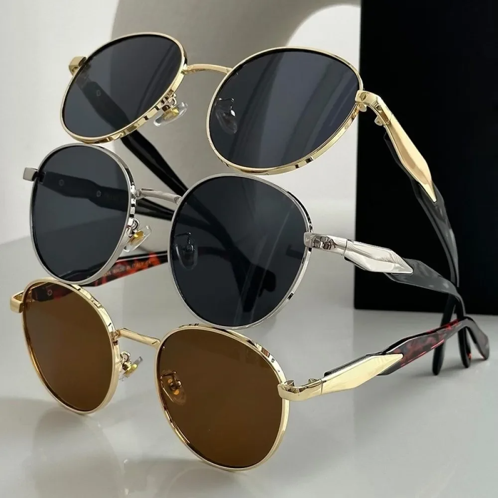 Lunettes de soleil rondes Vintage en métal pour femmes, nouvelle mode rétro, marque de styliste Ins, tendance, UV400