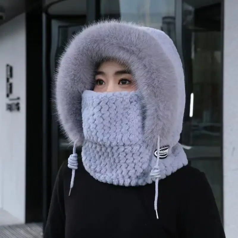 Ensemble 2 en 1 pour femmes : bonnet en polaire et cache-cou pour l'hiver, bonnet chaud et épais pour le ski en plein air, le cyclisme et le temps froid.