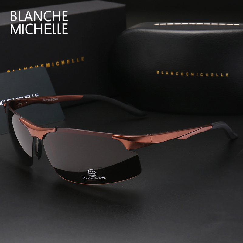 Lunettes de soleil polarisées en aluminium et magnésium pour hommes, pour sport, conduite, Vision nocturne, pêche, UV400, sans monture, 2024