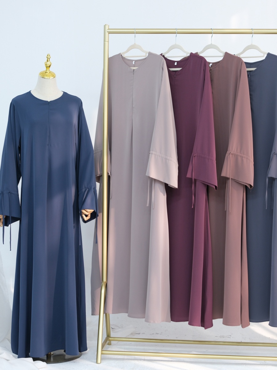 Femmes musulmanes turquie dubaï Abaya cordon manches Robe longue grande taille modeste Ramadan Robe ample caftan Femme Islam vêtements