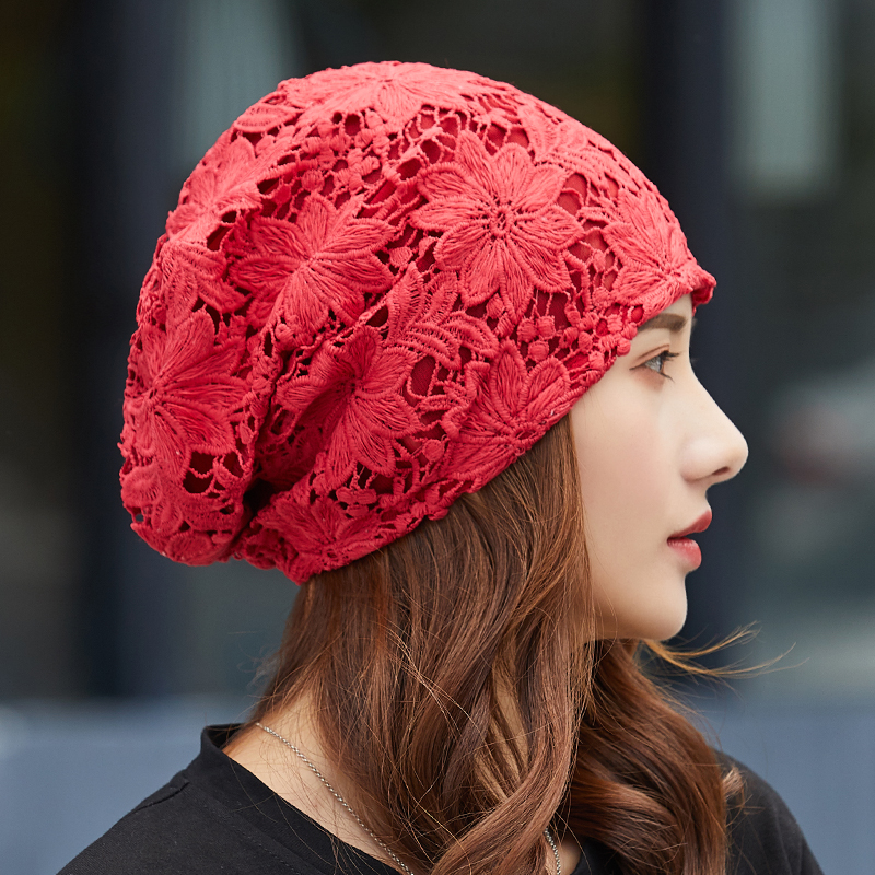 Bonnets fins en dentelle pour femmes, crânes à fleurs de créateurs, foulard, chapeau d'automne, dernière turban, bonnets à la mode, printemps, été
