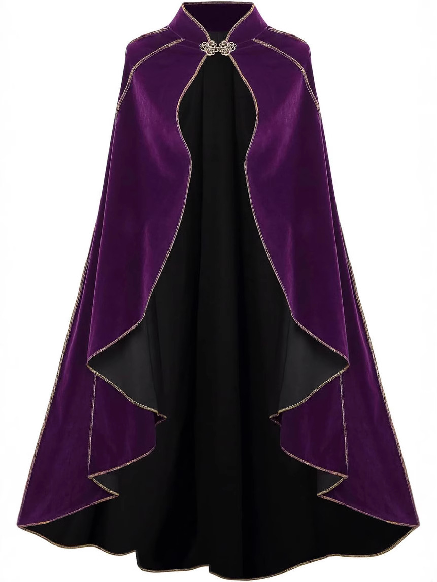 Nouvelle Arrivée : Cape Médiévale en Peluche à Bordure Dorée, Robe Verte Vintage Irrégulière pour Cosplay, Déguisement de Carnaval et Fêtes Costumées