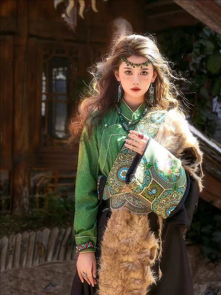 Robe tibétaine de Style ethnique pour hommes et femmes, Costume exotique traditionnel, Niche, tourisme, Photos de voyage, Costume de Cosplay du Prince d'halloween