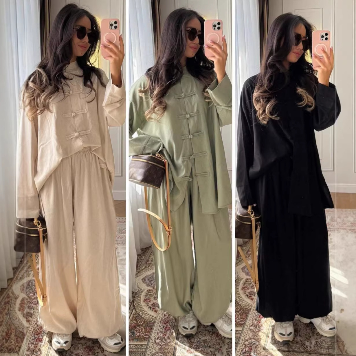 Ensemble pantalon et chemise pour femme, style musulman, 2 pièces, haut à simple boutonnage, tenue décontractée pour l'Aïd, le Ramadan, Dubaï, Maroc, 2026
