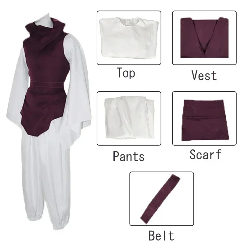 Anime Jujutsu JJK Manga Choso Cosplay Costume, Kaimmense Choso Cos, Top GlaPants, Uniforme Bordeaux, Tenue d'Halloween pour Femme et Homme
