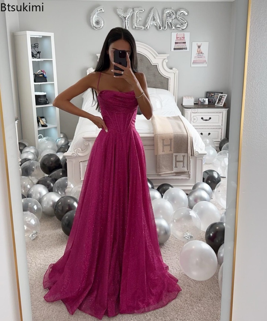 Bronzant or grande balançoire robe élégante licou Socialite fête Robes de soirée décontracté mode femmes bretelles longues Robes