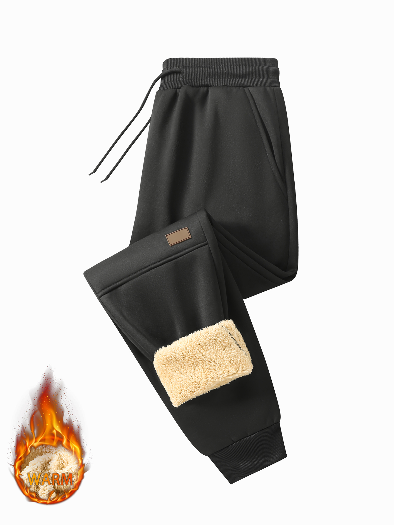Pantalons pour hommes en automne et en hiver, épais avec polaire pour vêtements d'extérieur, pantalons décontractés, pantalons de survêtement de sport chauds en laine d'agneau
