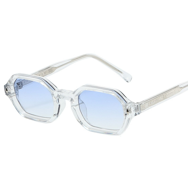 Lunettes de soleil transparentes carrées vintage punk simples pour hommes et femmes, idéales pour la pêche et la conduite, monture polygonale en cuivre, protection UV400