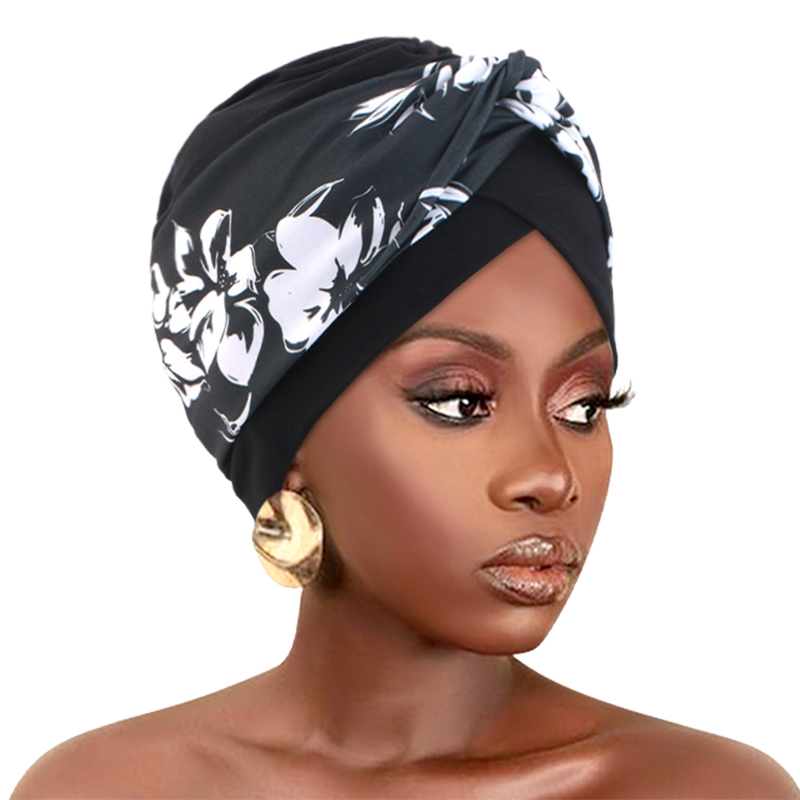 Foulard Turban musulman imprimé croix et chapeau indien foulard ethnique femmes islamique intérieur Hijab chapeaux arabe enveloppement foulard