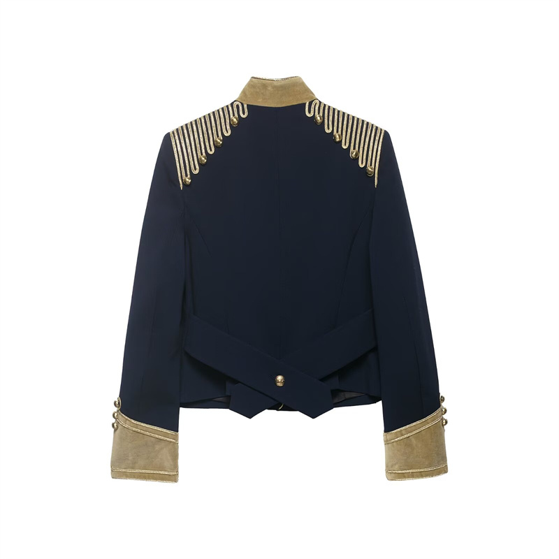 Manteau pour femme 2026 Nouvelle collection automne, manches longues, boutons décoratifs, style cavalier, manteau Napoléon, mode unique, vente chaude