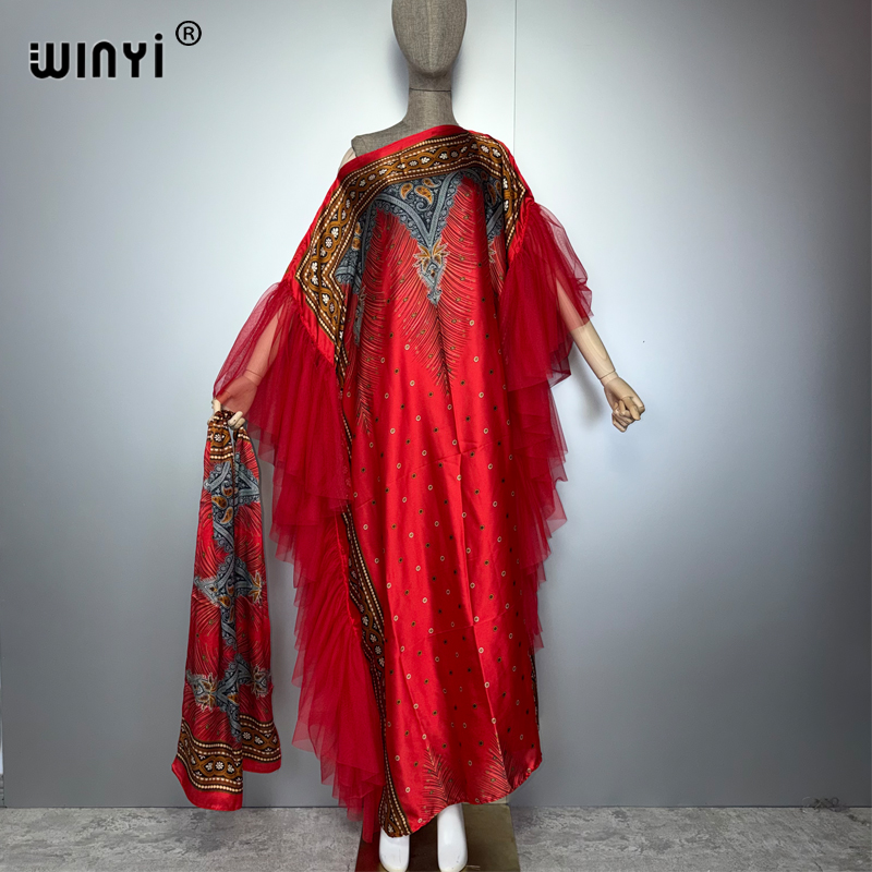 Robes pour femmes musulmanes WINYI, vêtements bohèmes pour femmes, kaftan, robe de fête, vêtements féminins du Moyen-Orient, abaya ample pour les vacances, caftan de luxe de Dubaï