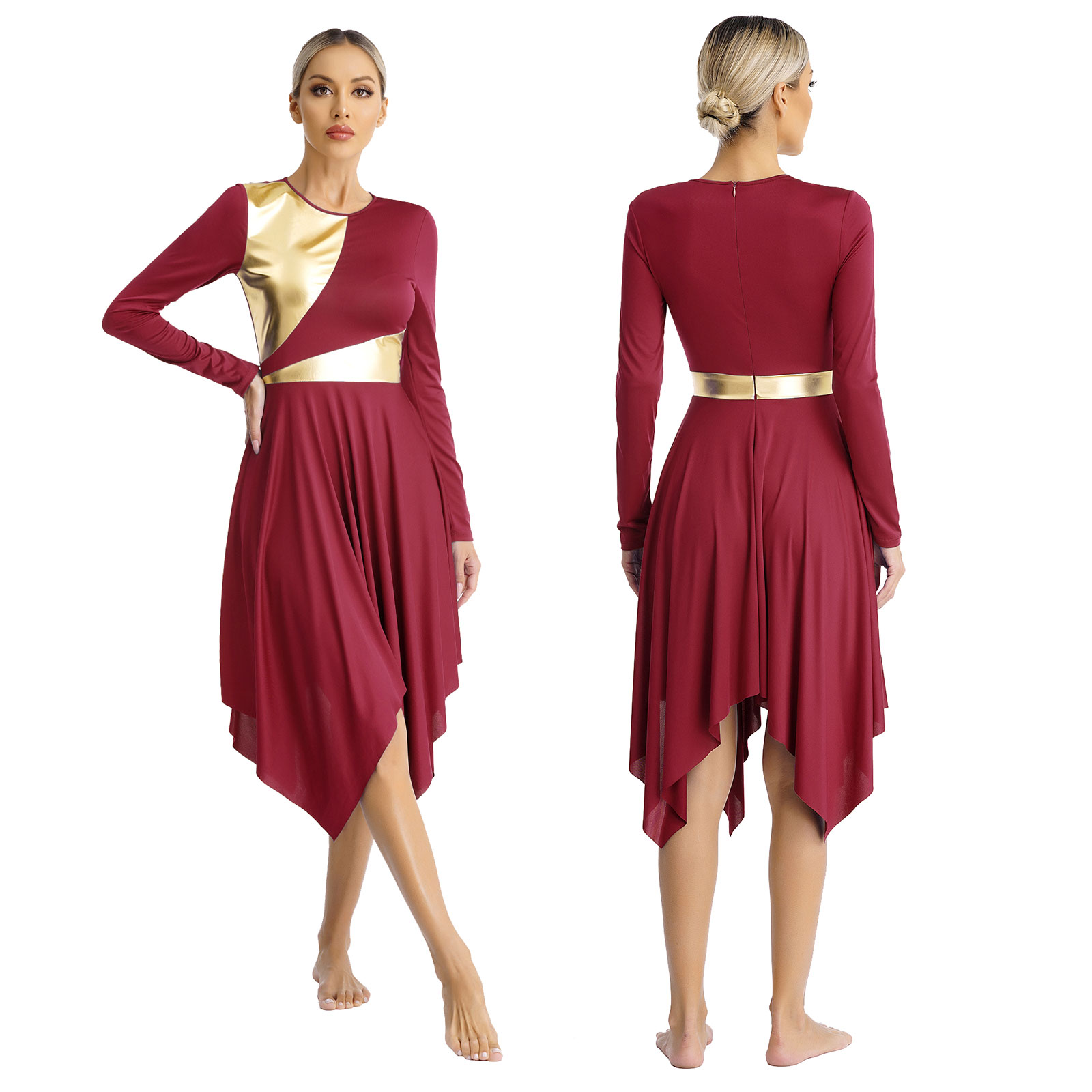 Robe tunique de danse lyrique pour femmes adultes, robe de chœur d'église, culte liturgique, Costume de spectacle de danse contemporaine