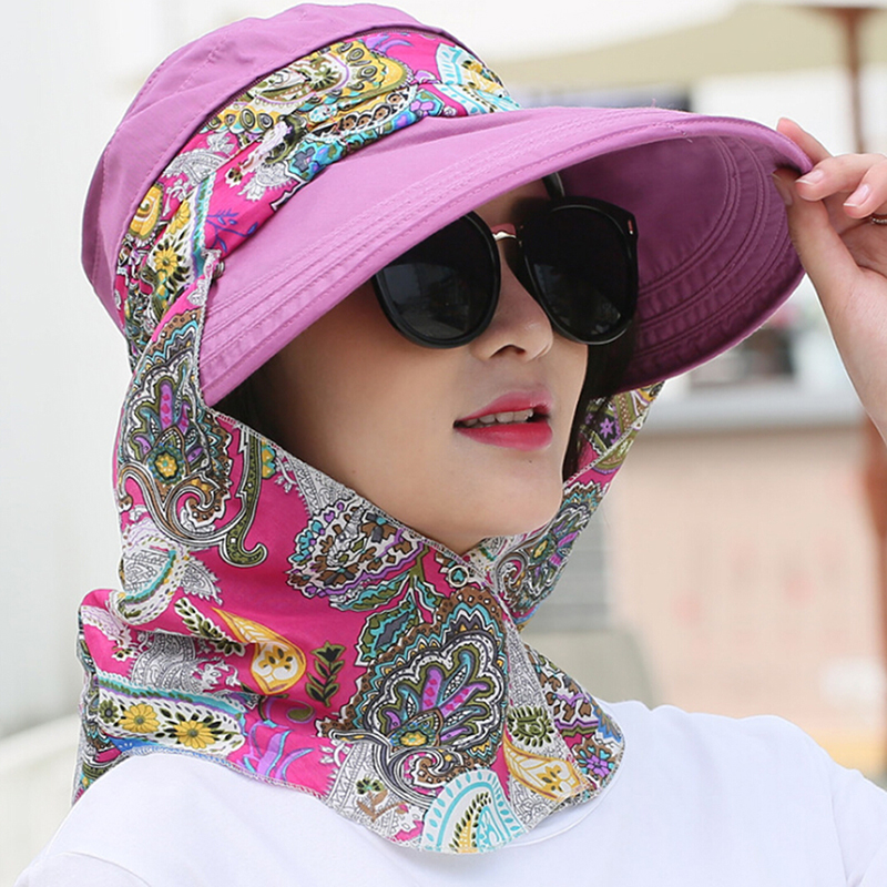 Chapeau de soleil pour femmes, couvre-chef de plage, à large bord, pliable, Anti-UV, à motif Floral