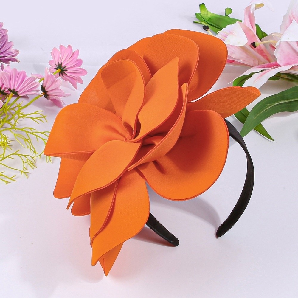 Nouveaux serre-têtes unis avec grande fleur, élégants accessoires pour cheveux pour femmes