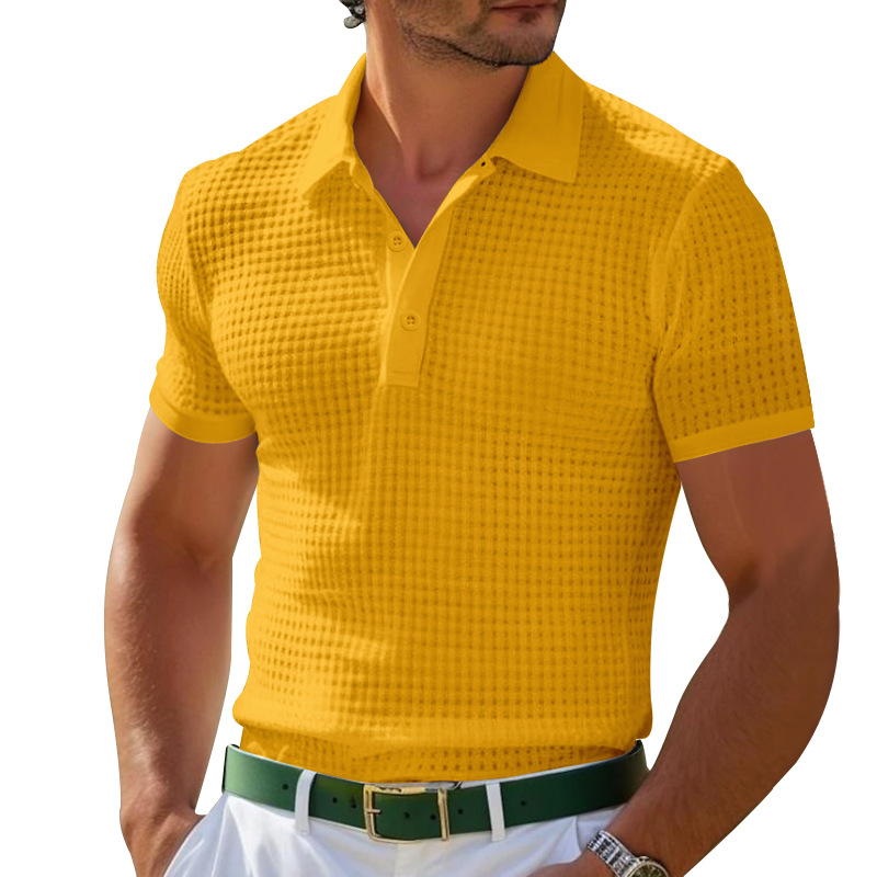 T-shirt Polo pour hommes, nouveau Style d'été, mode européenne et américaine, classique, confortable, respirant, gaufré, couleur unie