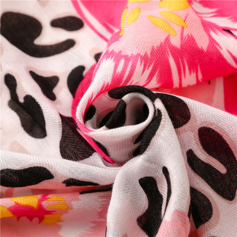 Mode femmes printemps automne Viscose écharpe châle belle léopard Floral gland Pashmina étole enveloppement Echarpe Foulards musulman Hijab