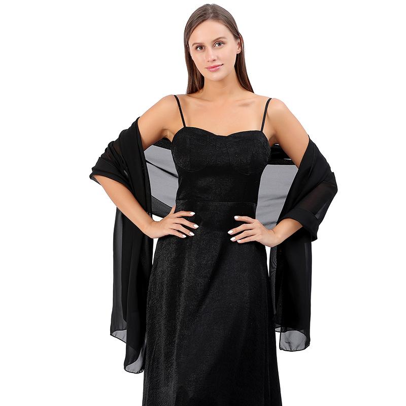 Châle en Mousseline de Soie Pure pour Femme, Robe de Soirée, Mariage, Capes, Écharpes, Serviette de Plage, Protection Solaire, Été