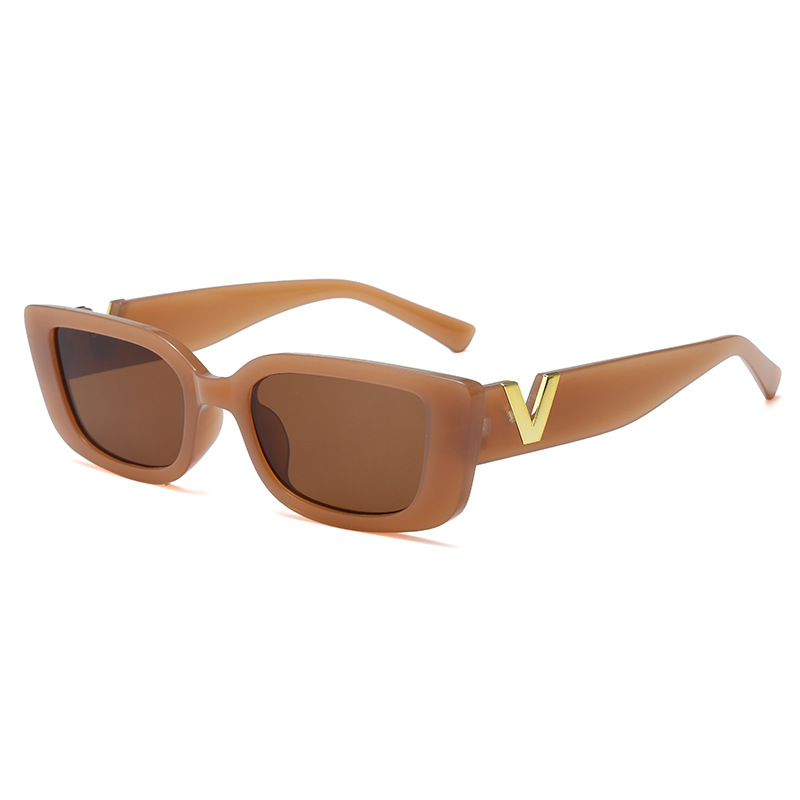 Lunettes de soleil rectangulaires rétro pour femmes, verres de soleil Vintage à petite monture, classiques, carrées noires