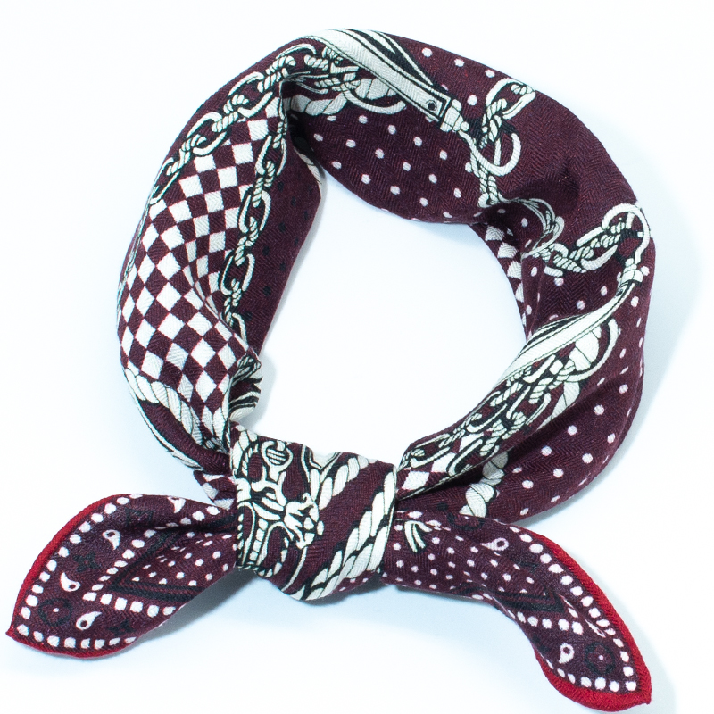 Foulard carré imprimé équestre pour femme 65x65cm en mélange soie et laine, châle chaud d'hiver de luxe, accessoire de mode pour une couverture élégante