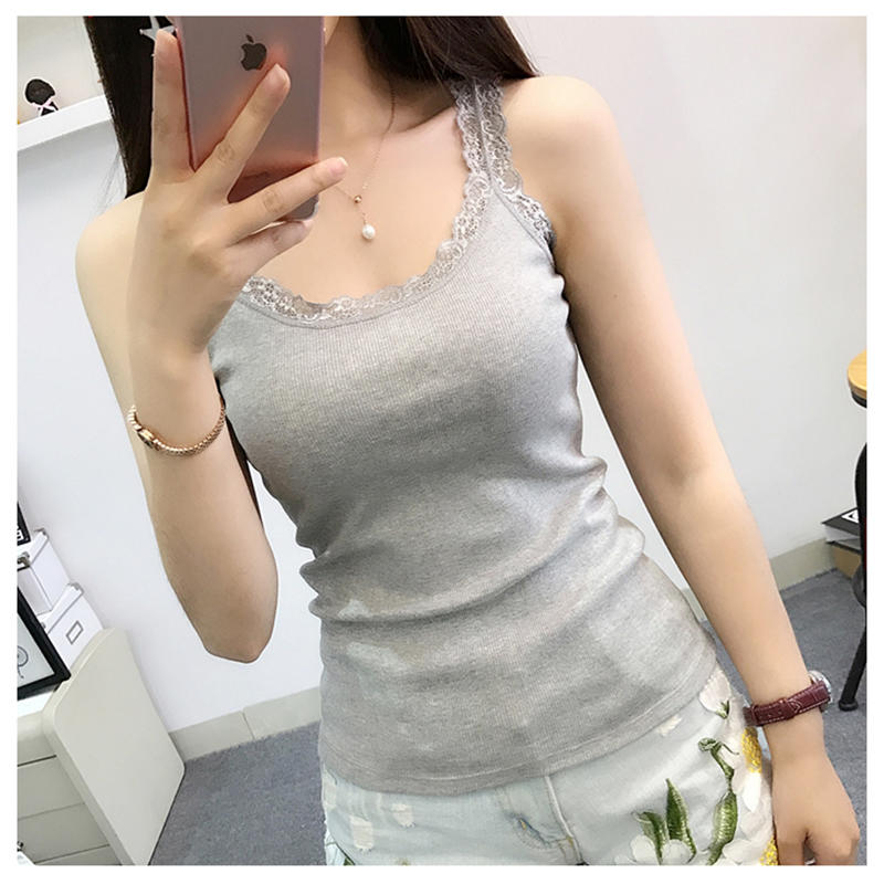 Haut d'été femmes sans manches dentelle débardeur Sexy femmes T-shirt gilet débardeurs femme gilet hauts blanc noir sous-vêtements femmes