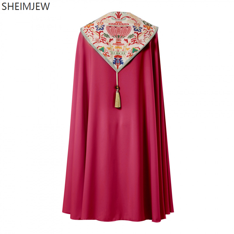 Cape châle d'église Vintage médiévale pour hommes, châle de prière de moine de prêtre, fête de carnaval d'halloween, Robe de jeu de rôle de prêtre
