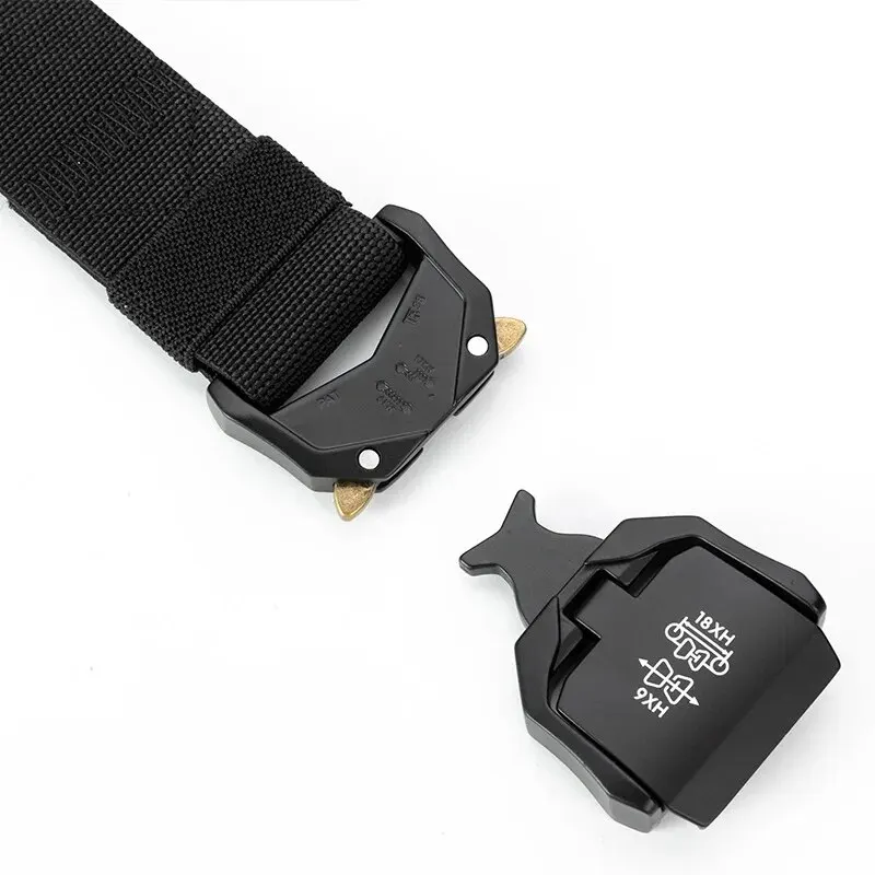 Nouvelle ceinture tactique à boucle à dégagement rapide, ceinture élastique décontractée pour l'entraînement, ceinture pour pantalon homme