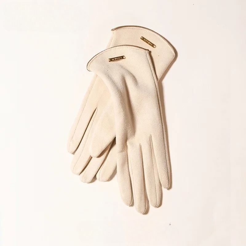 Gants pour femmes, automne hiver, garde au chaud, écran tactile, fins, solides, simples, cyclisme, tissu en daim, élégant, coupe-vent