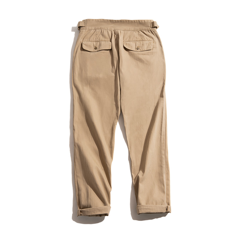 Maden Vintage réglable taille haute Gurkha pantalon kaki décontracté Cargo pantalon de travail classique pantalon droit pour hommes printemps automne