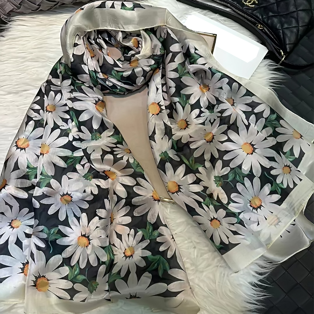 BYSIFA-Écharpe châle longue pour femme, écharpes design AndrDesign, hijabs de plage, blanc et vert pur, 100% * 180 cm, 110 pur, automne et hiver