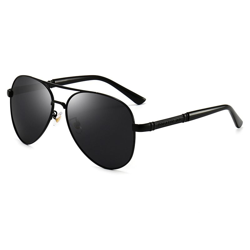 Lunettes de soleil classiques Big Pilot pour hommes et femmes, lunettes de soleil d'aviation en métal noir de luxe, lunettes de soleil de mode masculine pour la conduite, les vacances, protection UV400