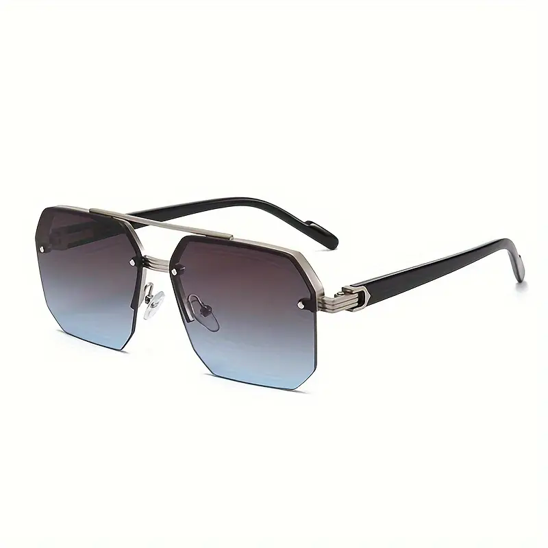 Lunettes classiques à la mode demi-monture pour hommes et femmes – Style vintage, effet amincissant pour la conduite et les aventures en plein air dégradé